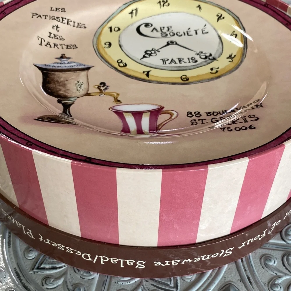 The Sakura Table Sweet Treats Parisian Decorative 9”Plates Set of 4